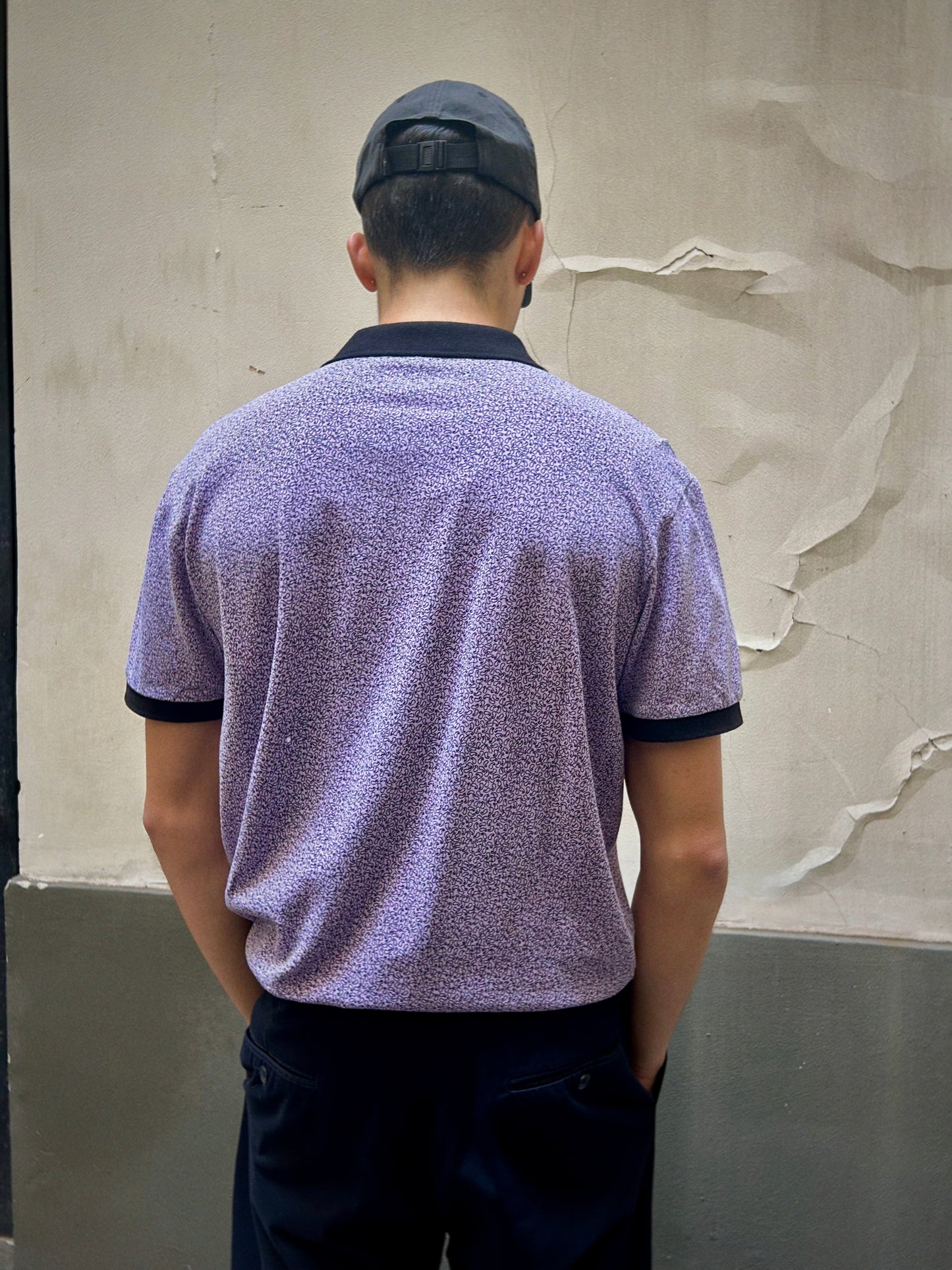 ETRO Vintage Patterned Polo – Lavender / Black
