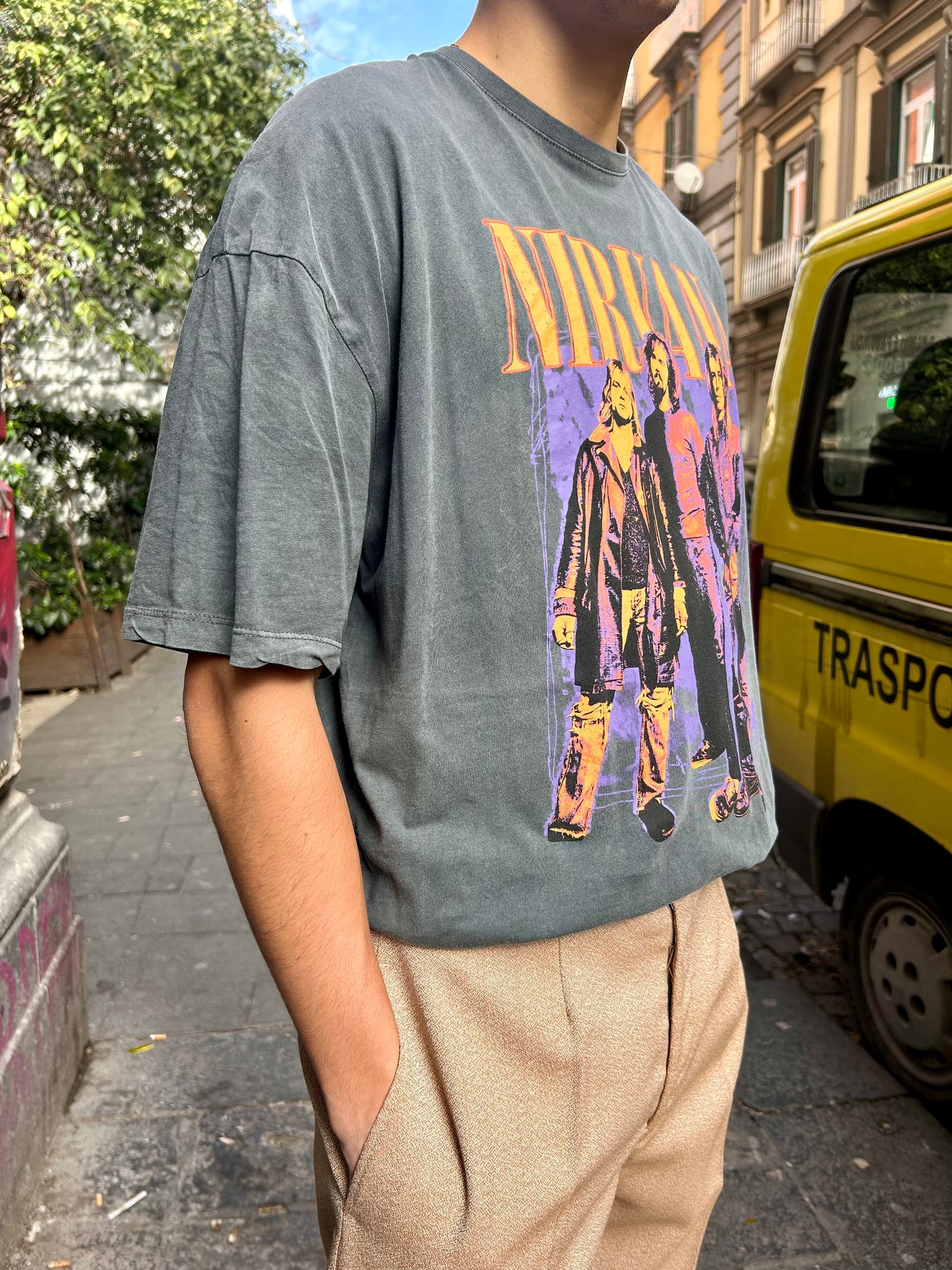 Vintage Nirvana Tee — Washed Grey