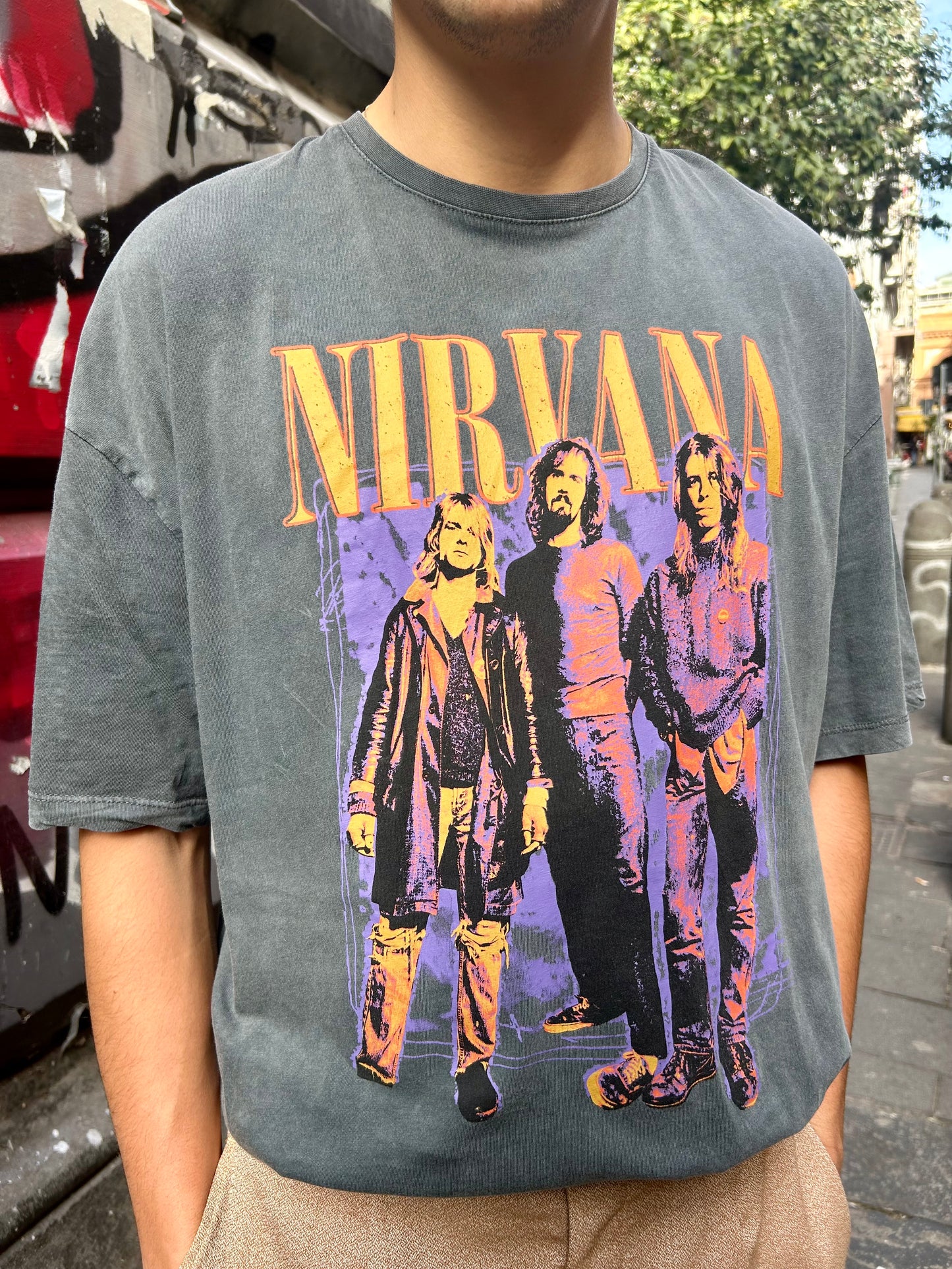 Vintage Nirvana Tee — Washed Grey