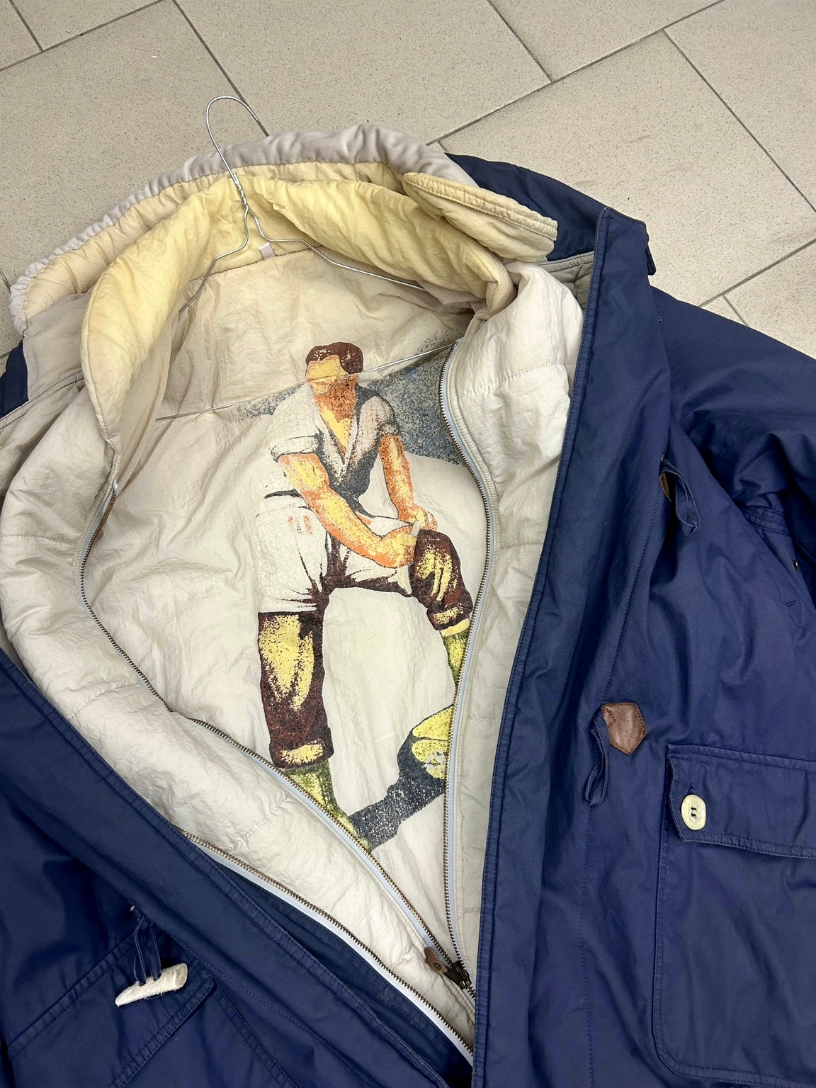 Emporio Armani Vintage 2-in-1 Navy Toggle Parka