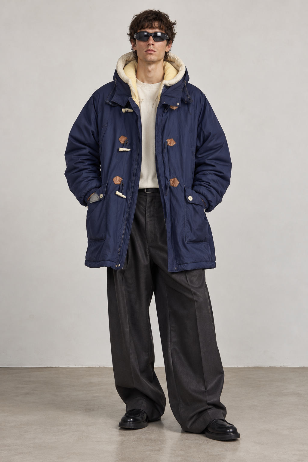 Emporio Armani Vintage 2-in-1 Navy Toggle Parka