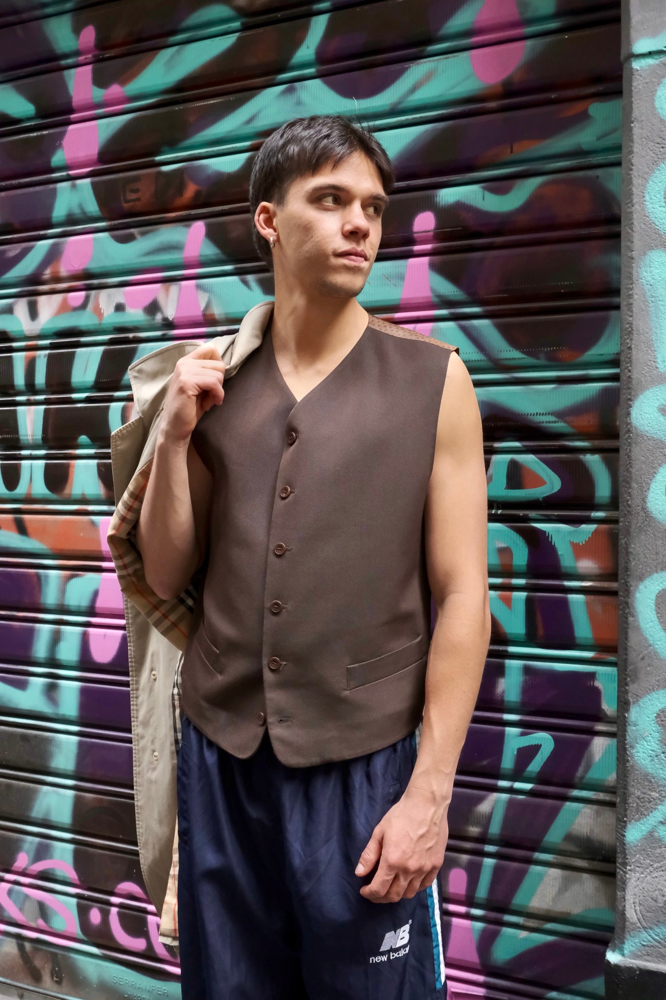 Vintage Yves Saint Laurent Brown Wool Vest