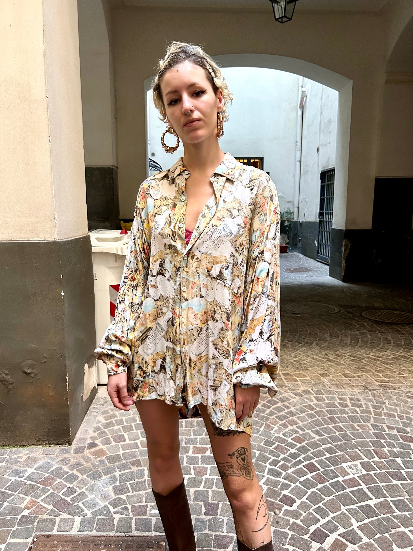 90s Abstract Print Shirt