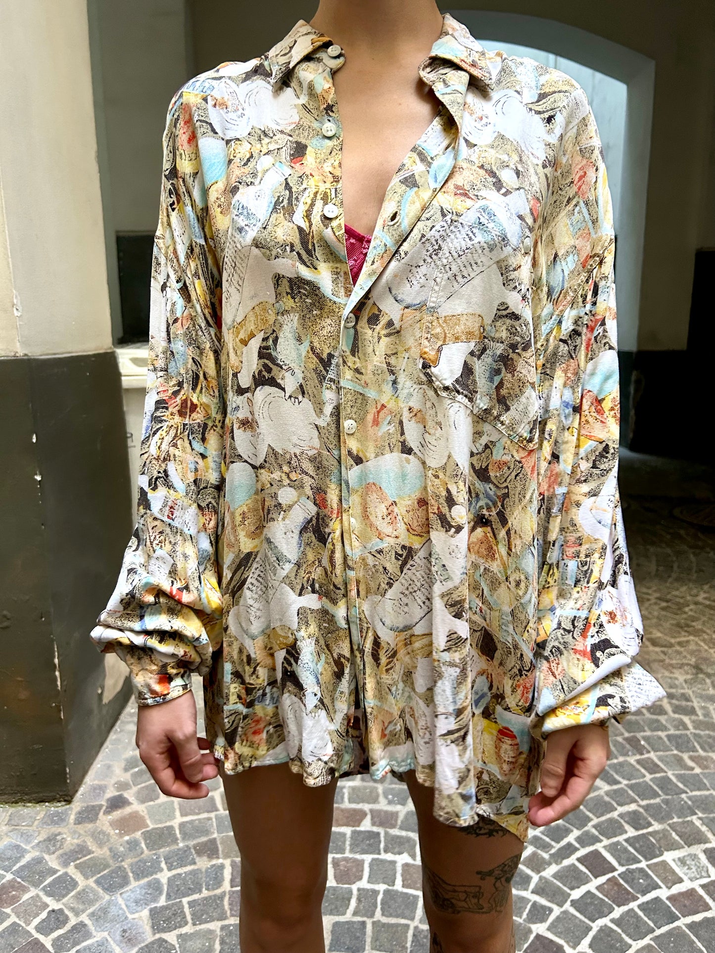 90s Abstract Print Shirt