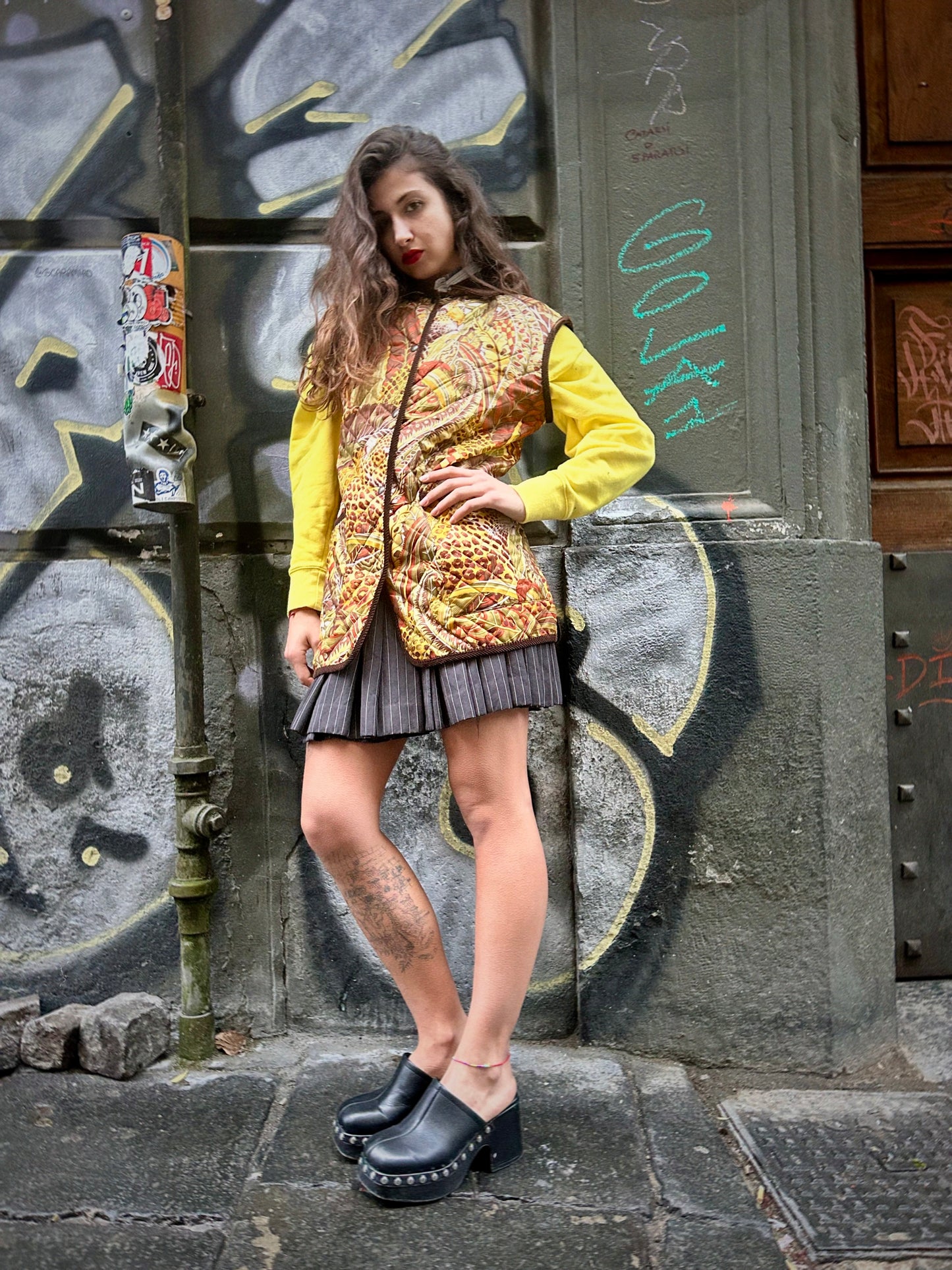 SALVATORE FERRAGAMO VINTAGE “JUNGLE” QUILTED VEST