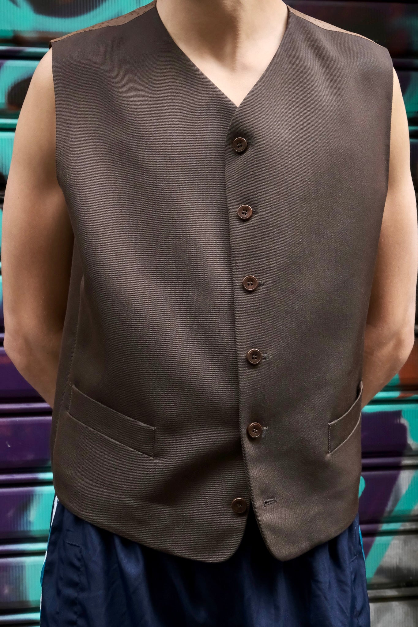 Vintage Yves Saint Laurent Brown Wool Vest
