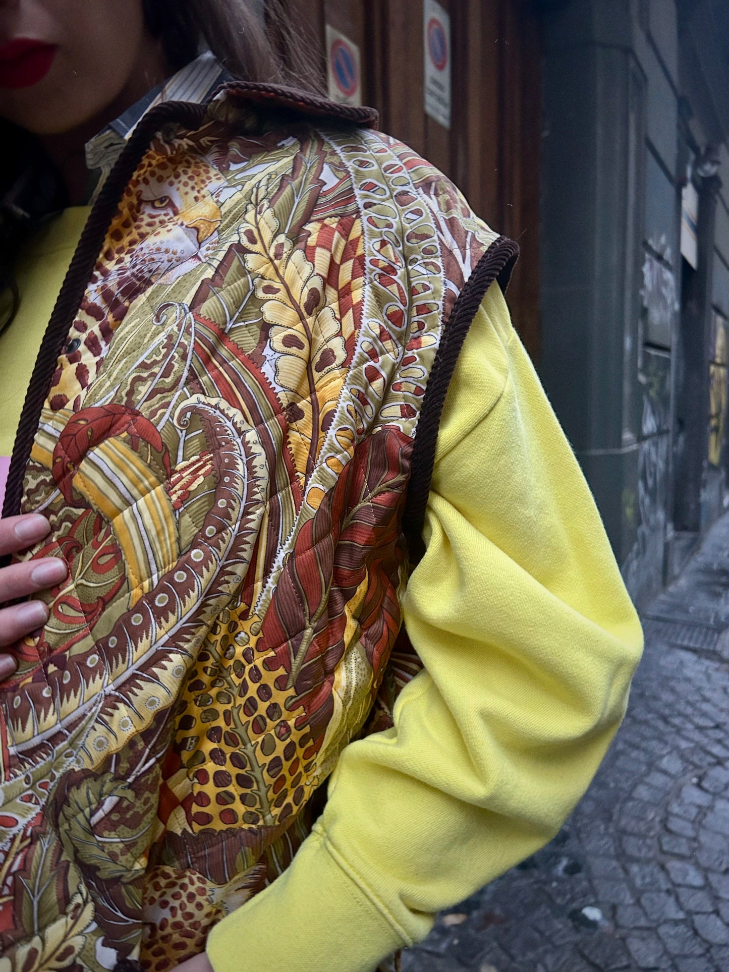 SALVATORE FERRAGAMO VINTAGE “JUNGLE” QUILTED VEST